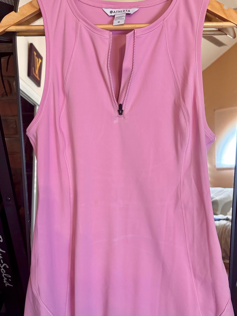 Athleta Pink Sleeveless Zip-Front Performance Dress
